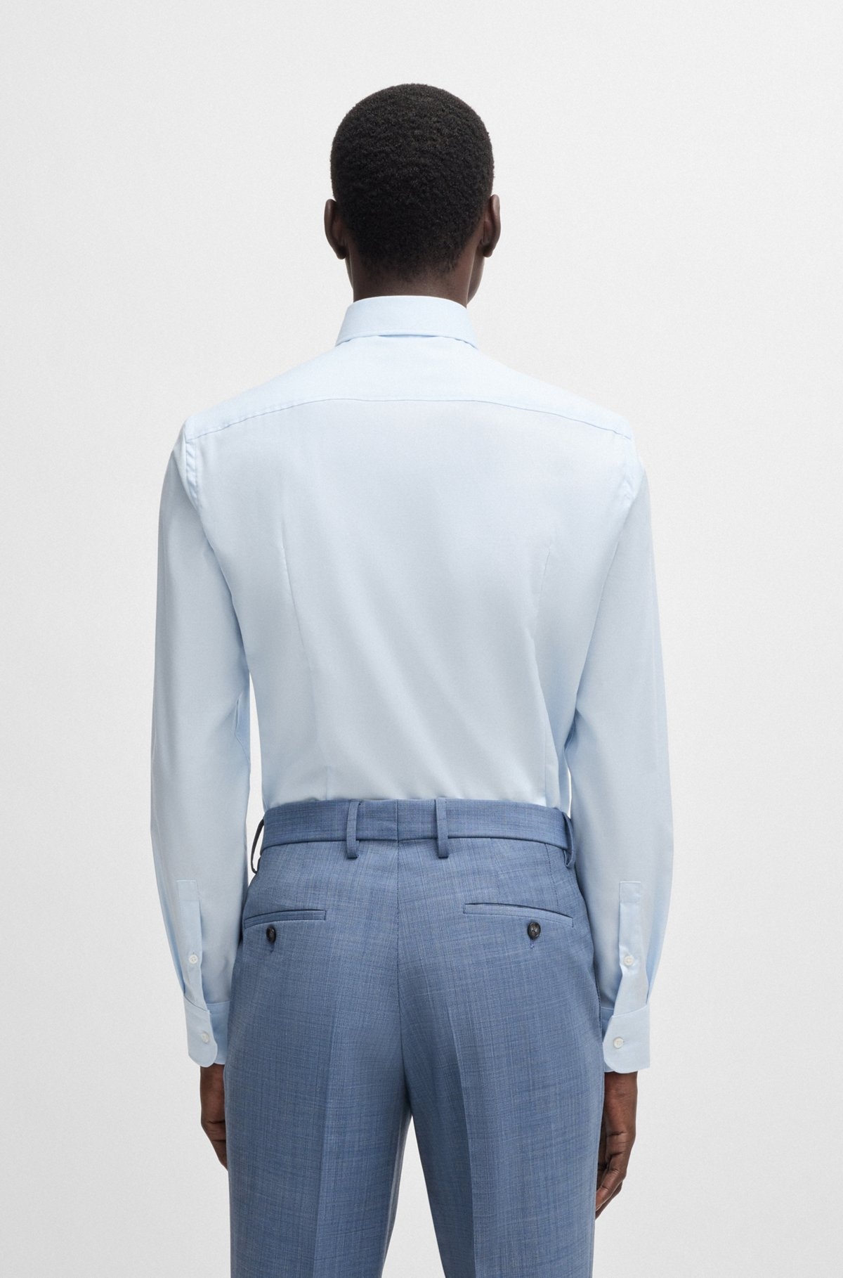 SLIM-FIT SHIRT IN A STRUCTURED COTTON BLEND - 5