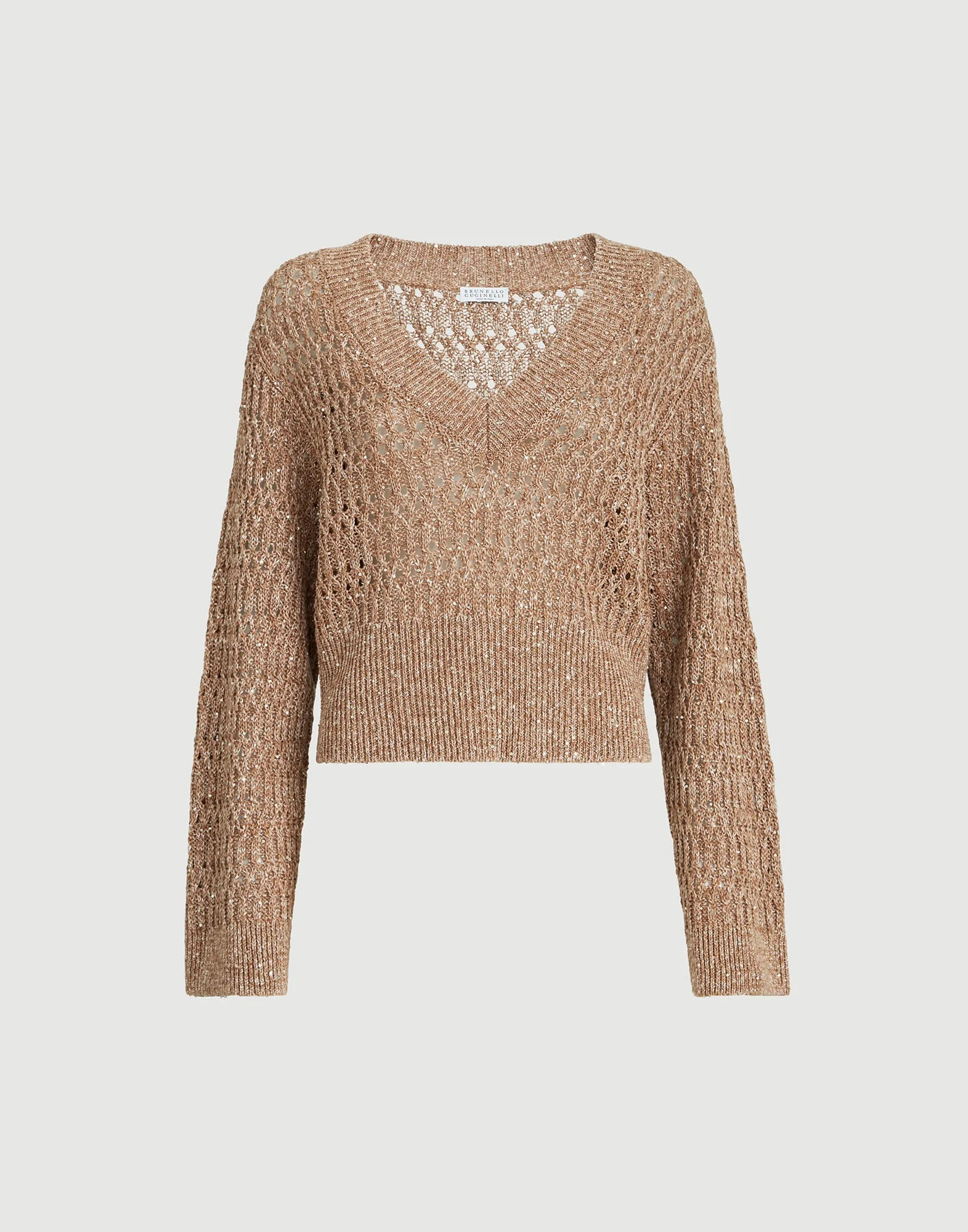 Linen dazzling braids sweater - 1