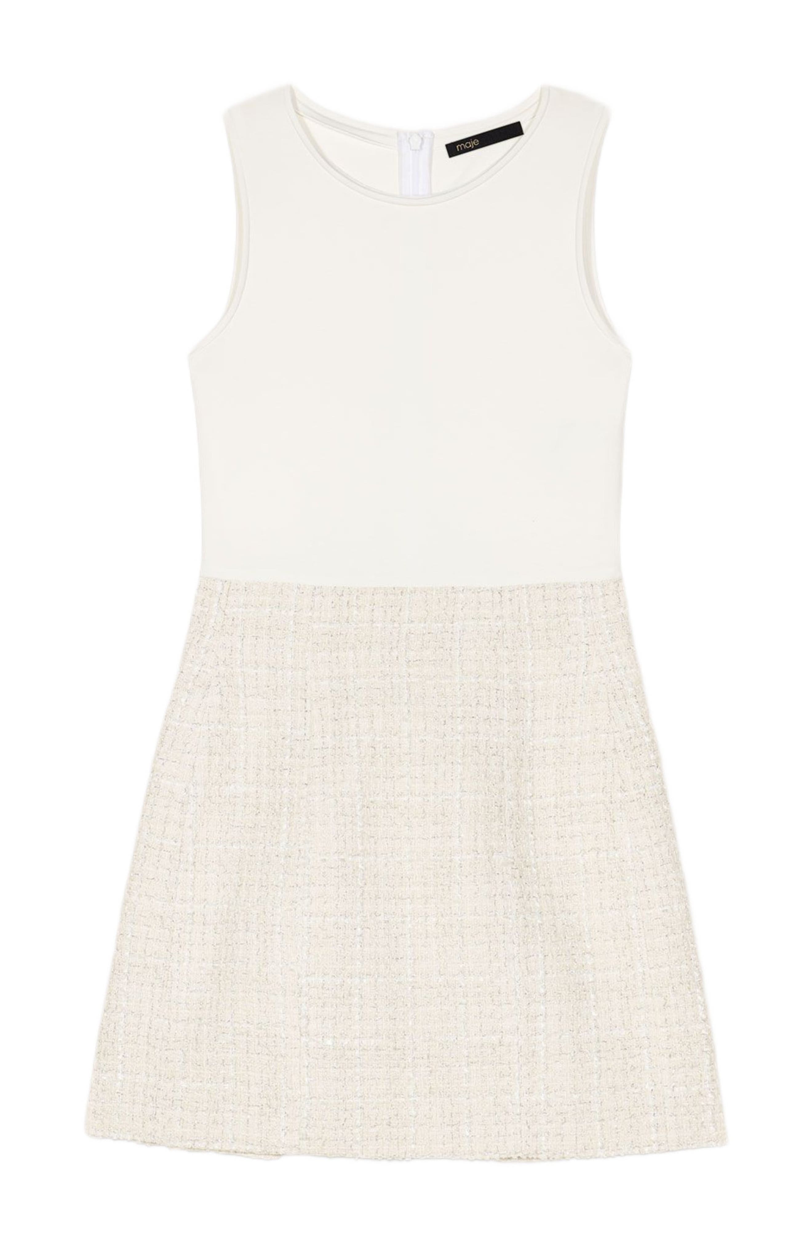 maje Tweed 2-in-1 short dress in Ecru at Nordstrom - 8