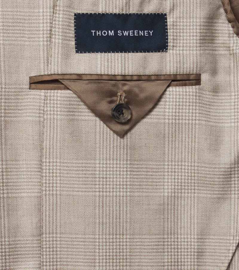 THOM SWEENEY Prince of Wales check cashmere-blend blazer outlook