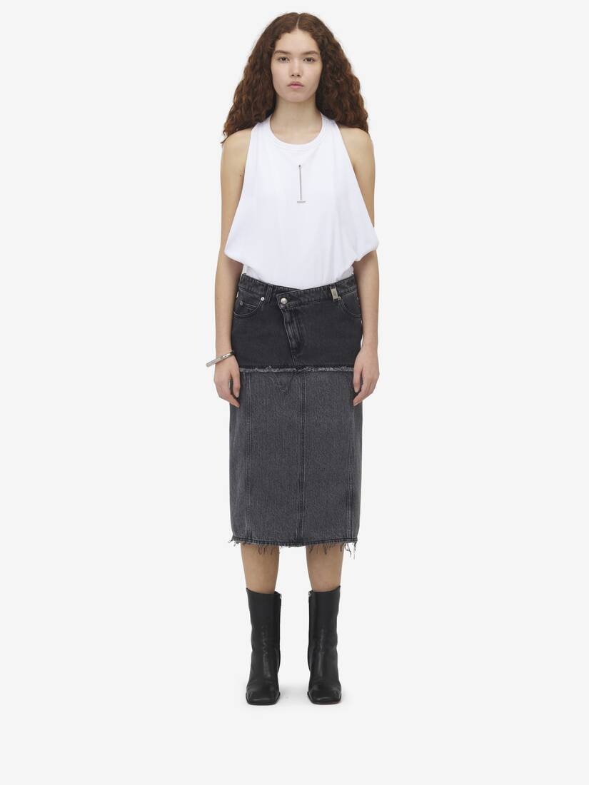 Two-tone Denim Skirt - 2