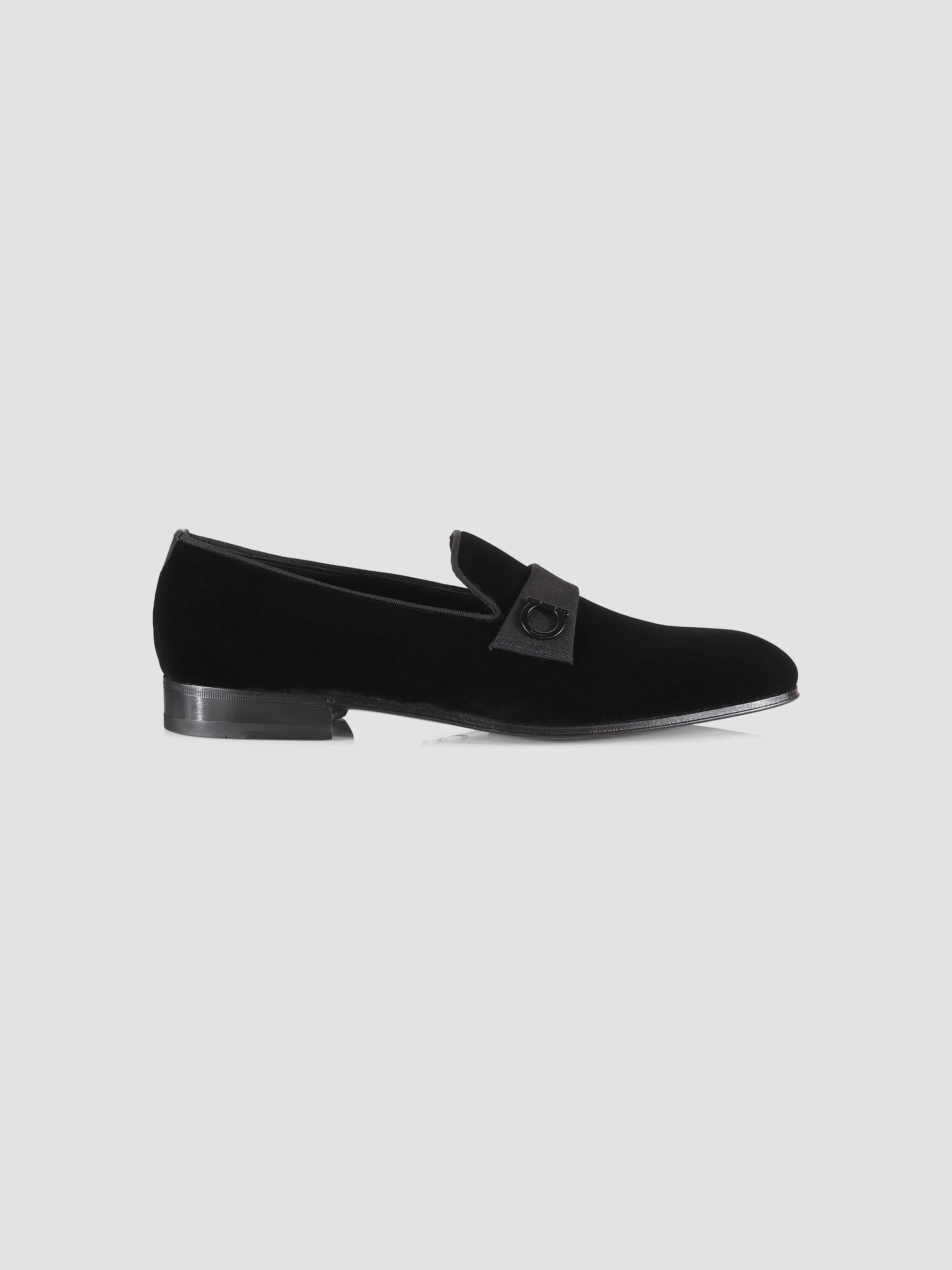 Men's Velvet Gancio Loafers - Black - 1