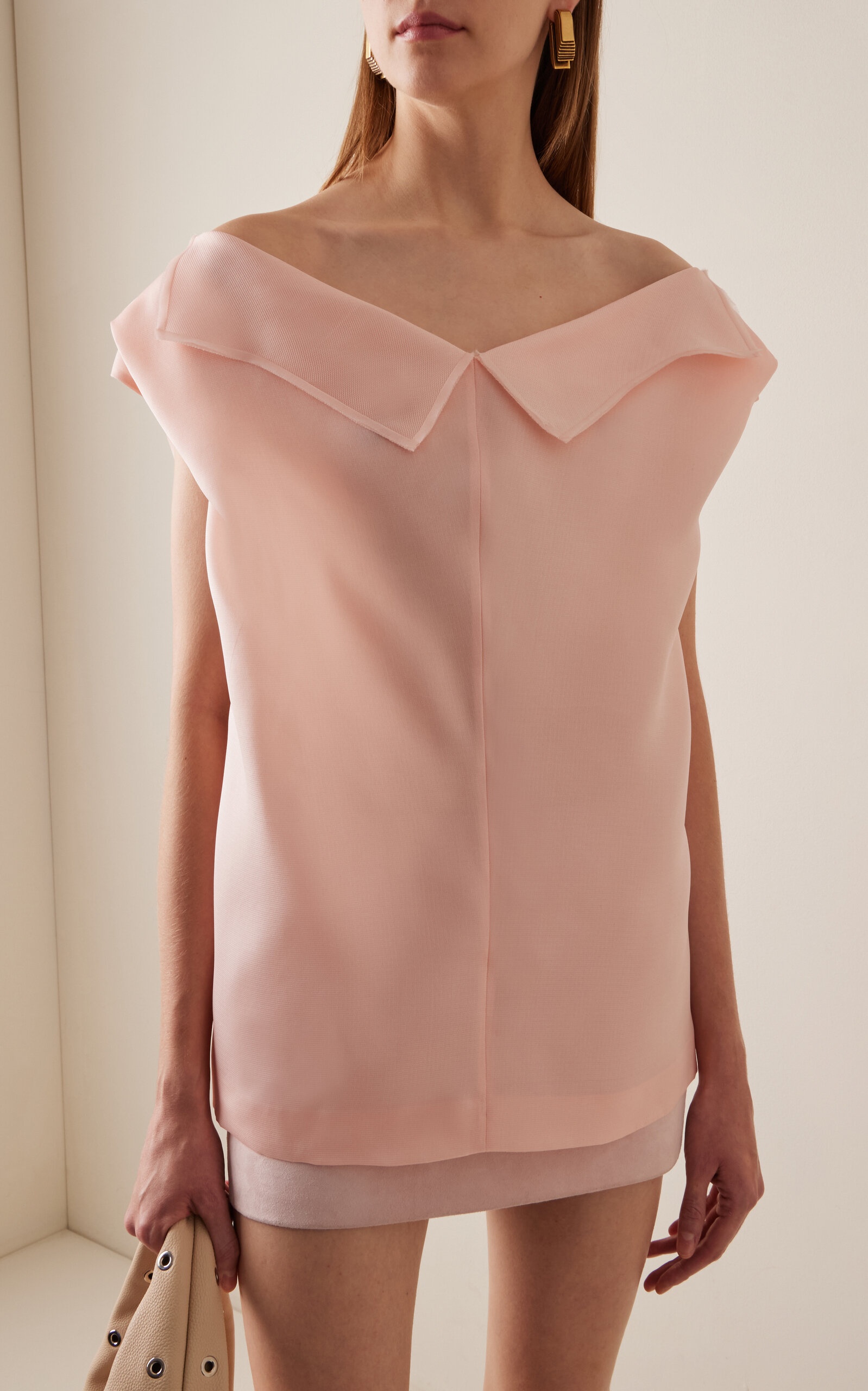 Selly Draped Silk Top pink - 2
