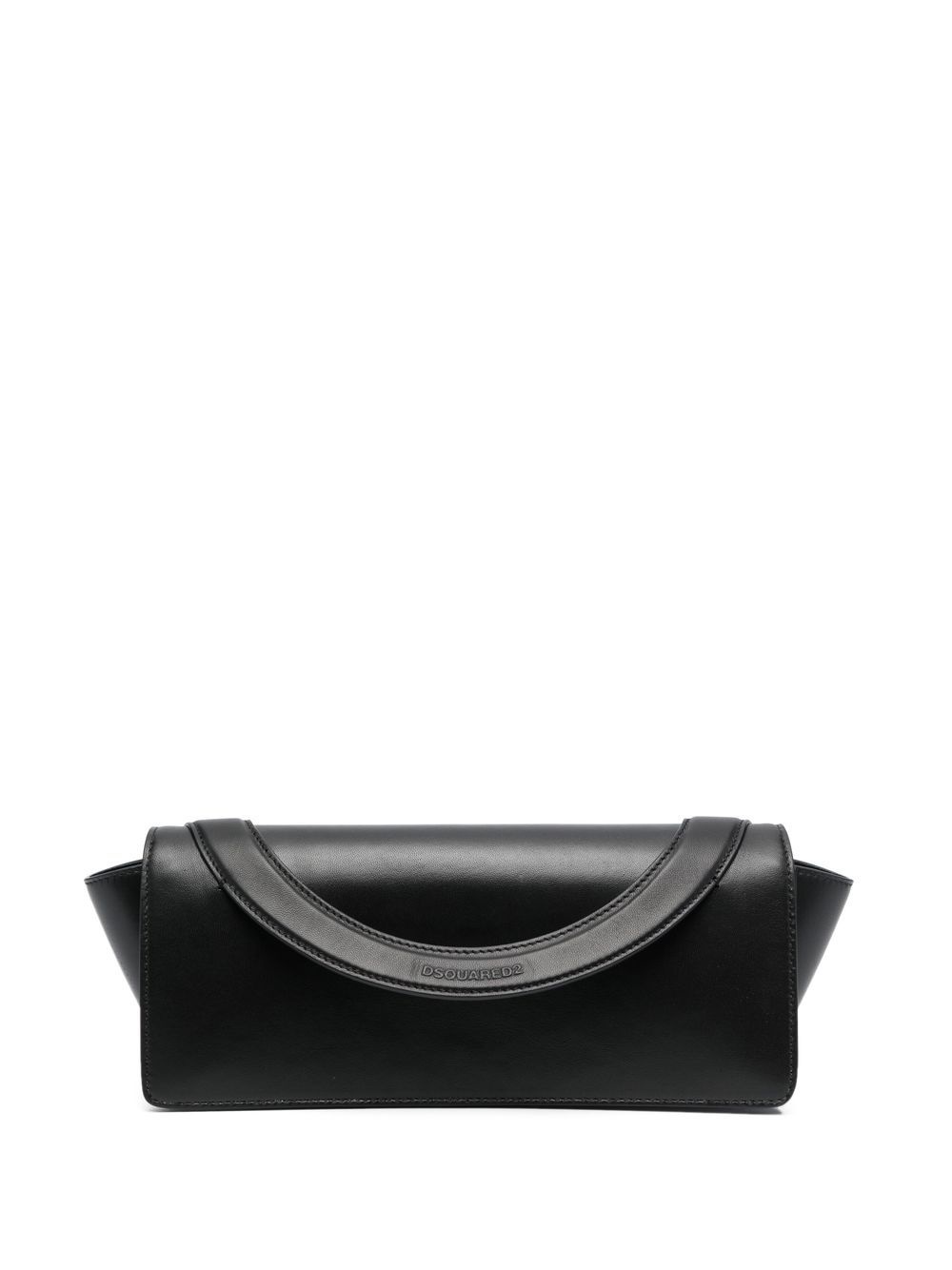 wrist-strap leather clutch bag - 1