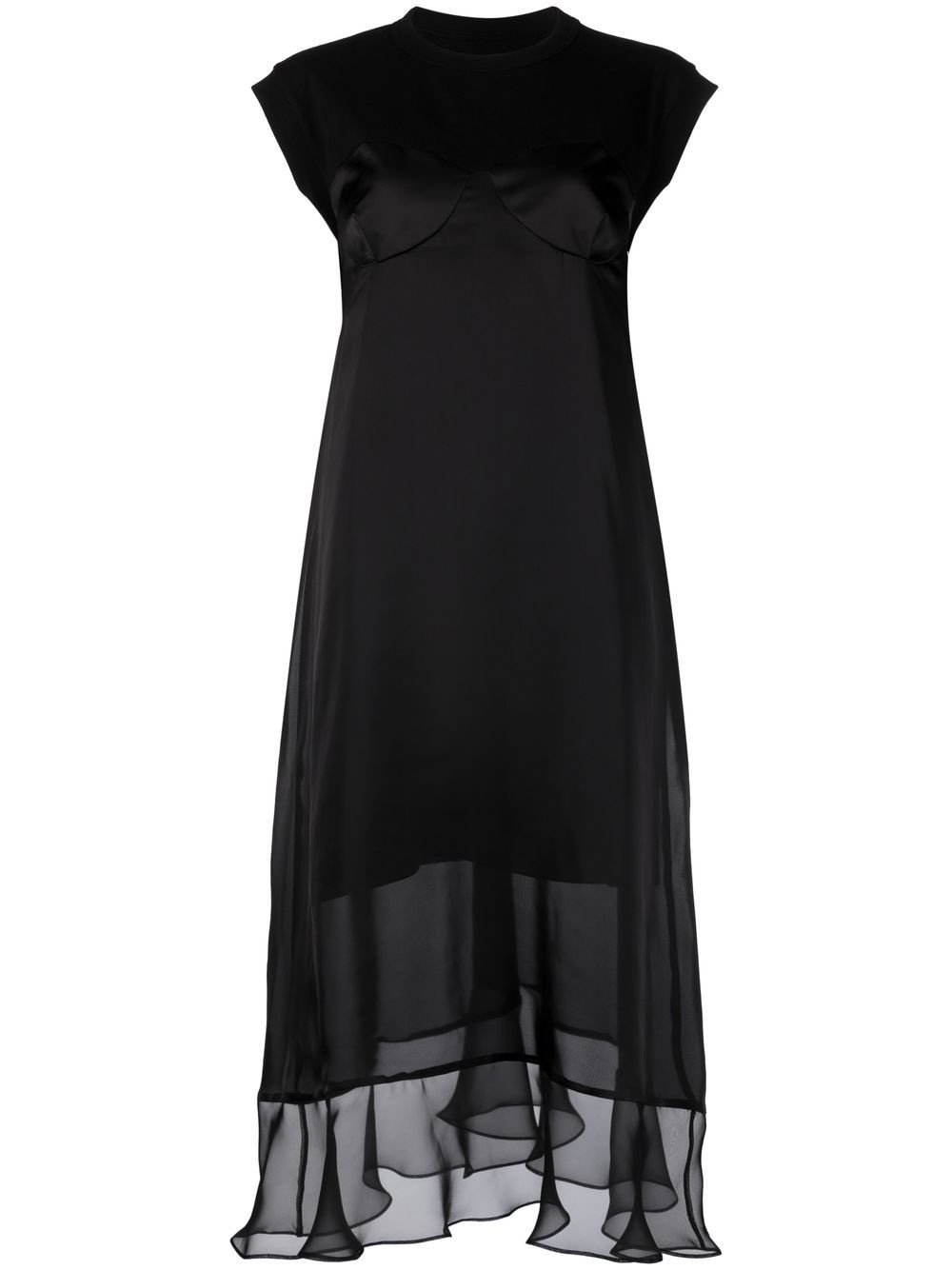 satin overlay midi dress - 2