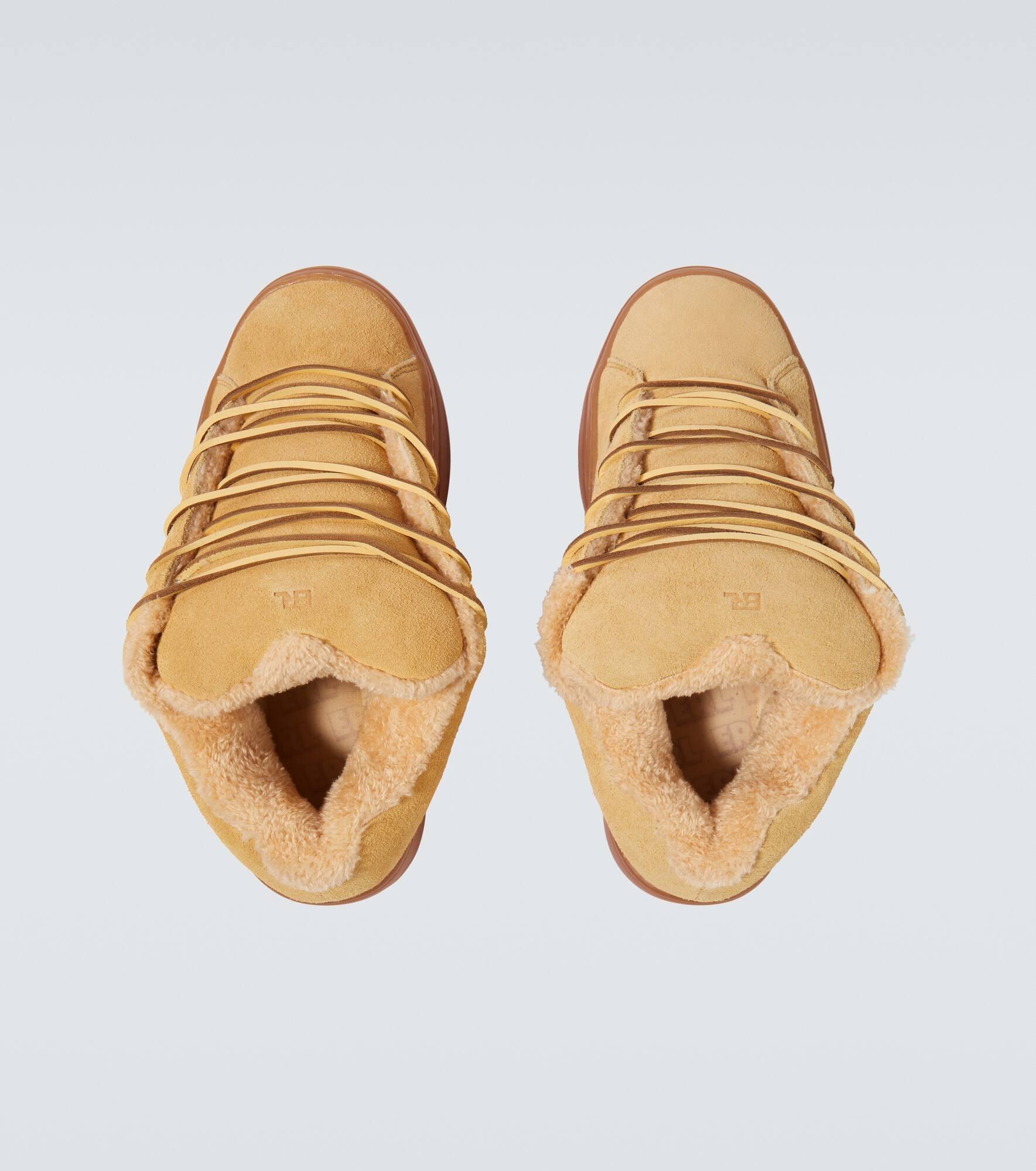 Sand Vamp shearling-lined suede sneakers - 4