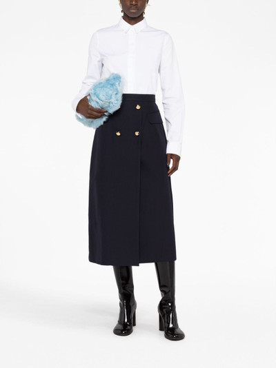 Alexander McQueen pleated wool-blend midi skirt outlook