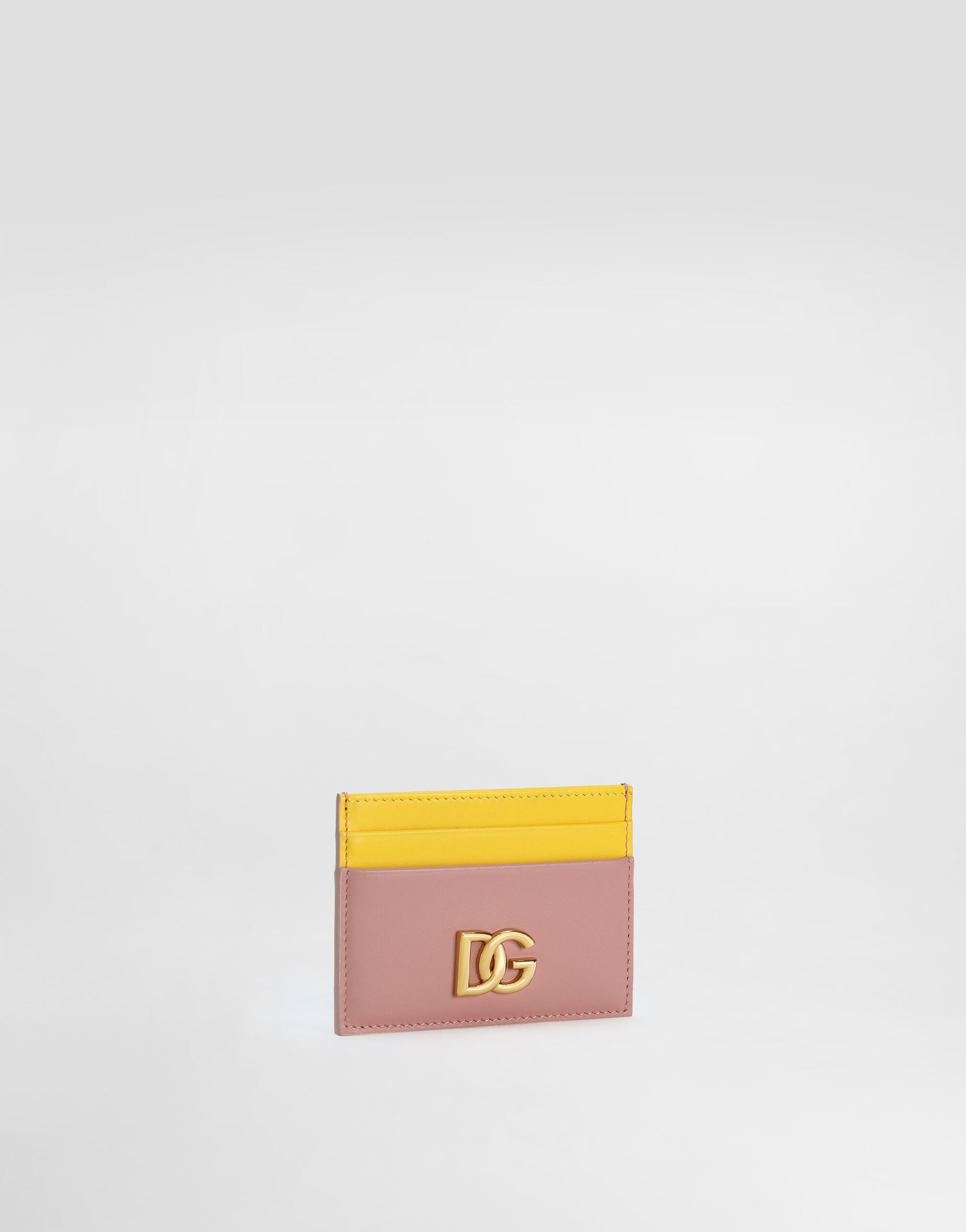 Calfskin card holder with DG logo - 2