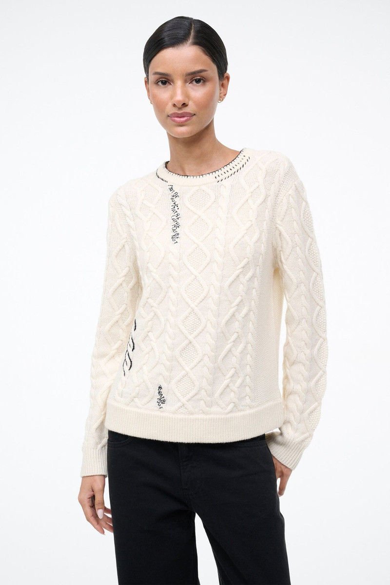 STAUD MORRIS SWEATER IVORY 1