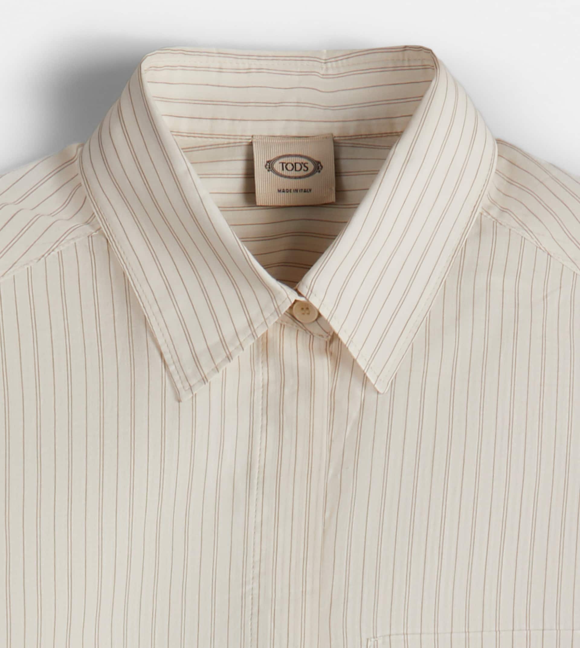 SHIRT IN COTTON AND SILK - BLUE, WHITE - 2