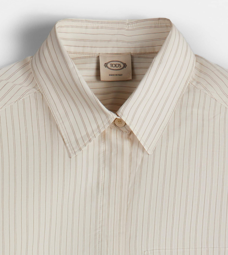 Tod's SHIRT IN COTTON AND SILK - BLUE, WHITE outlook