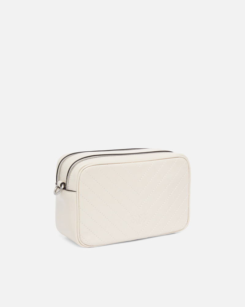 PINKO MEDIUM CHEVRON LEATHER CAMERA BAG WITH STRAP outlook