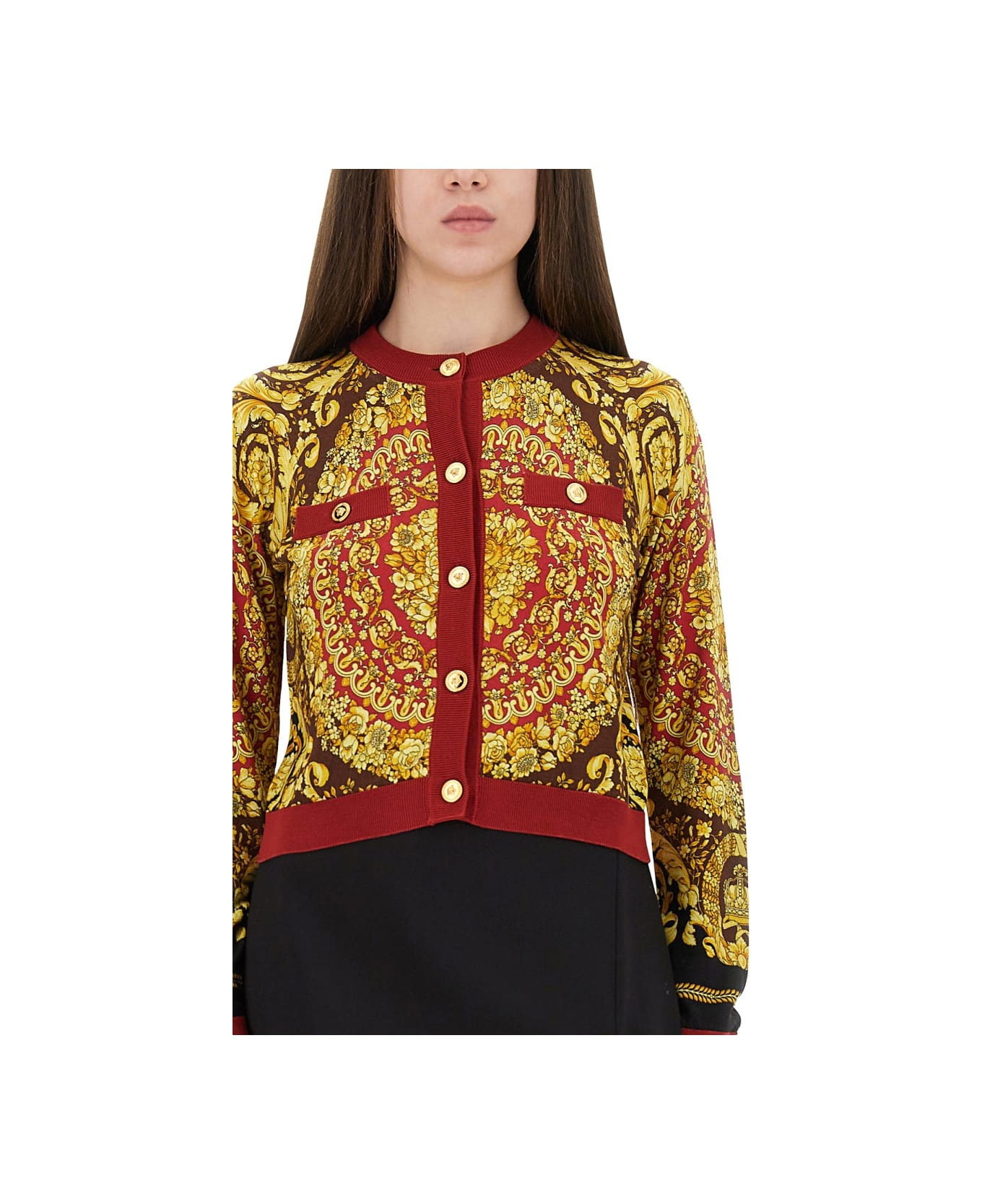 Baroque Silk Knit Cardigan - 4