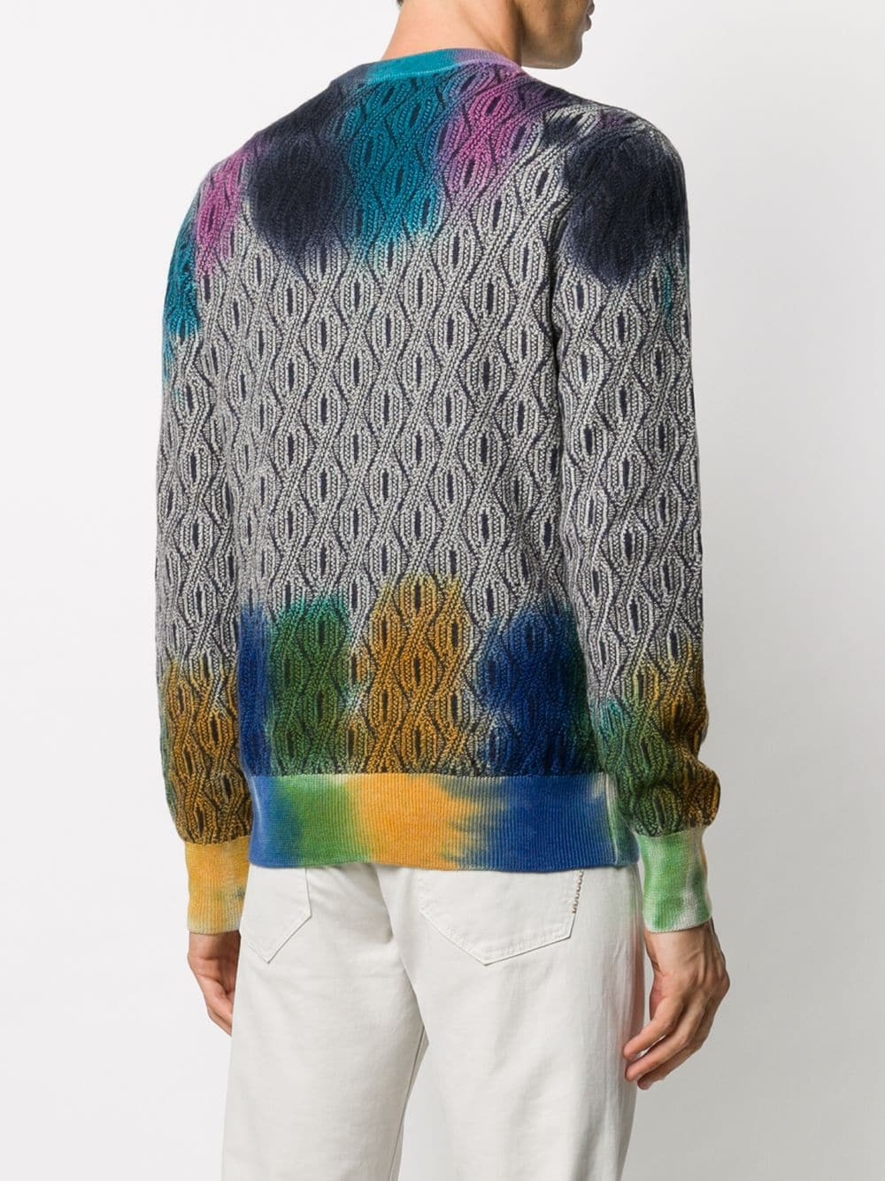 tie-dye cable knit jumper - 4