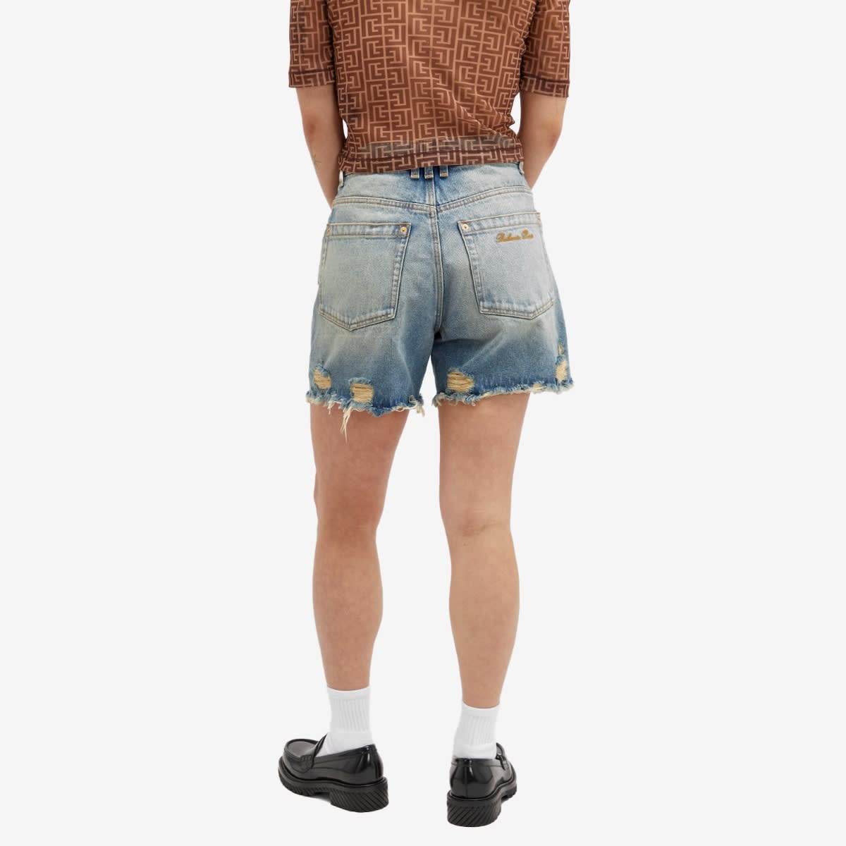 Balmain Raw Edge Denim Shorts - 3