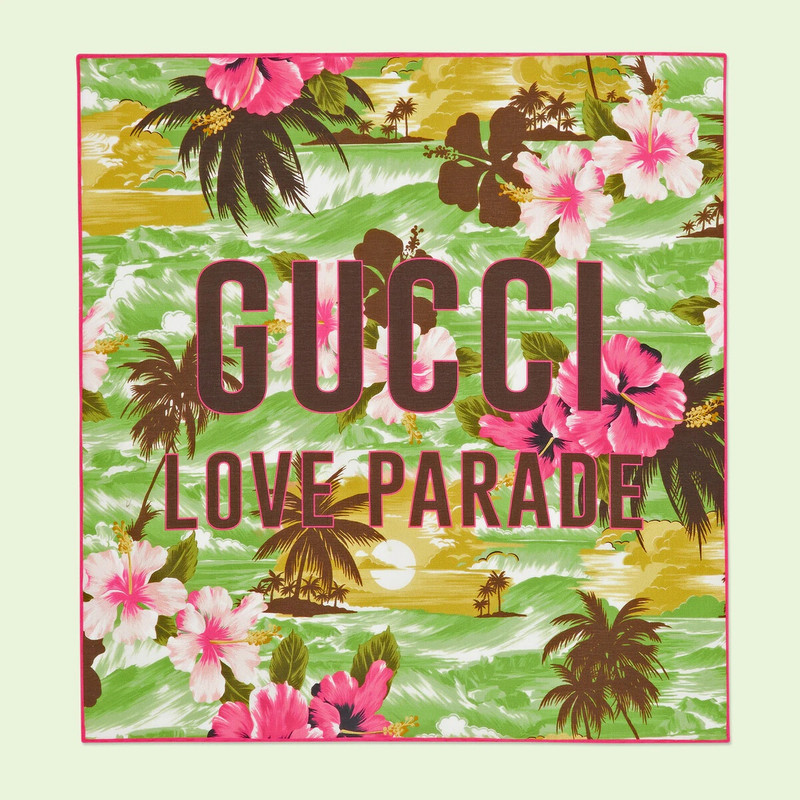 'Gucci Love Parade' floral print cotton pocket square 1