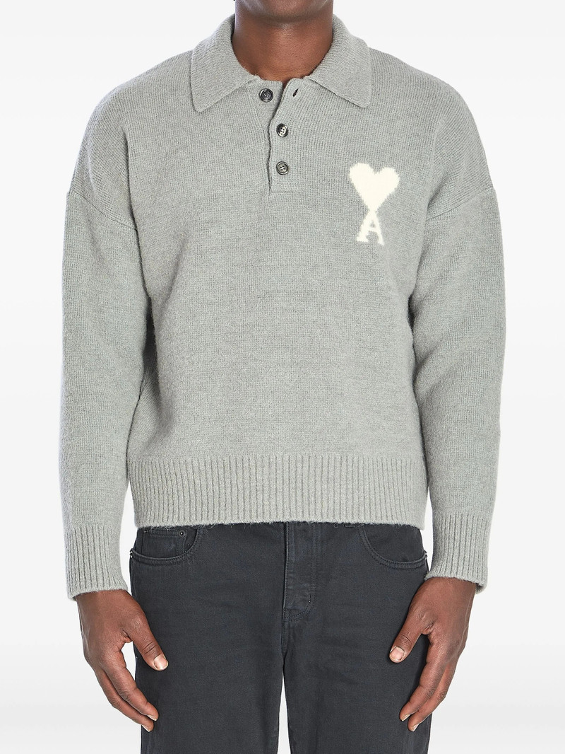 Ami Paris Ami De Coeur Intarsia Polo-shirt 1