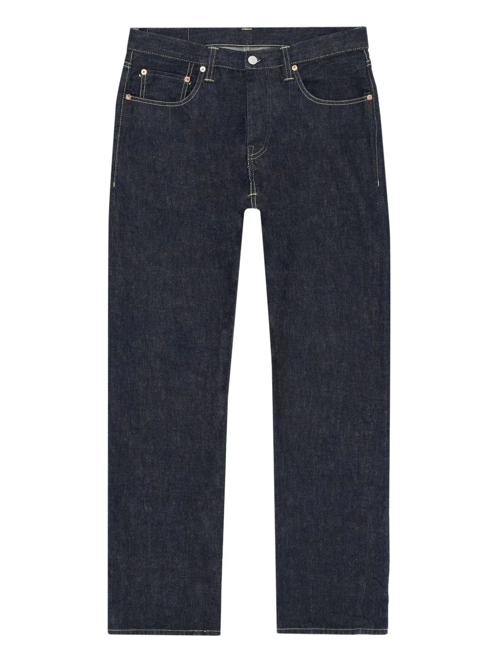 yellow-stitch jeans - 1