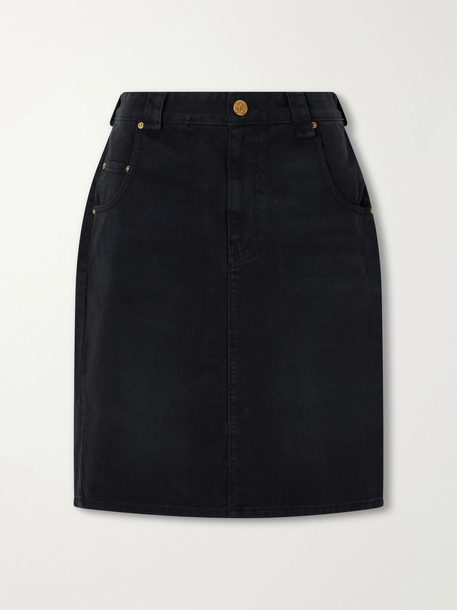 Bad Girl faded denim knee-lenght skirt Black - 1