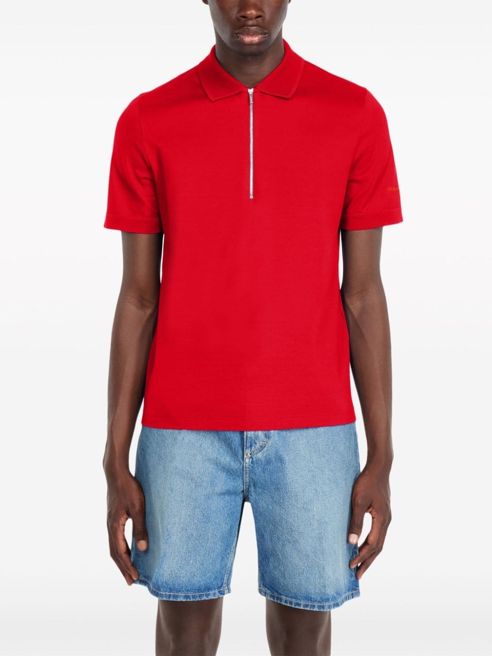 half-zip cotton polo shirt - 3