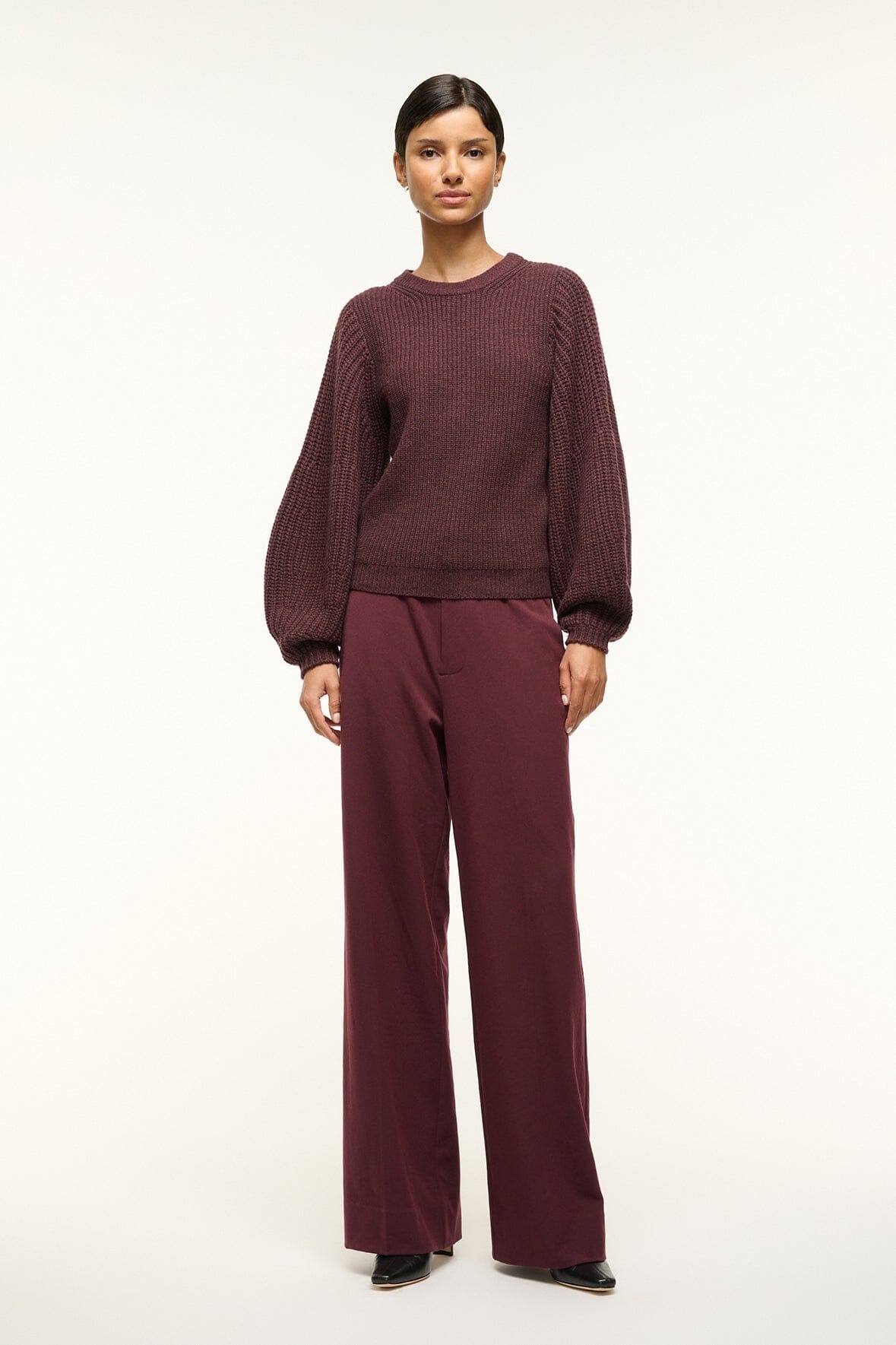 STAUD AURA SWEATER MERLOT - 3