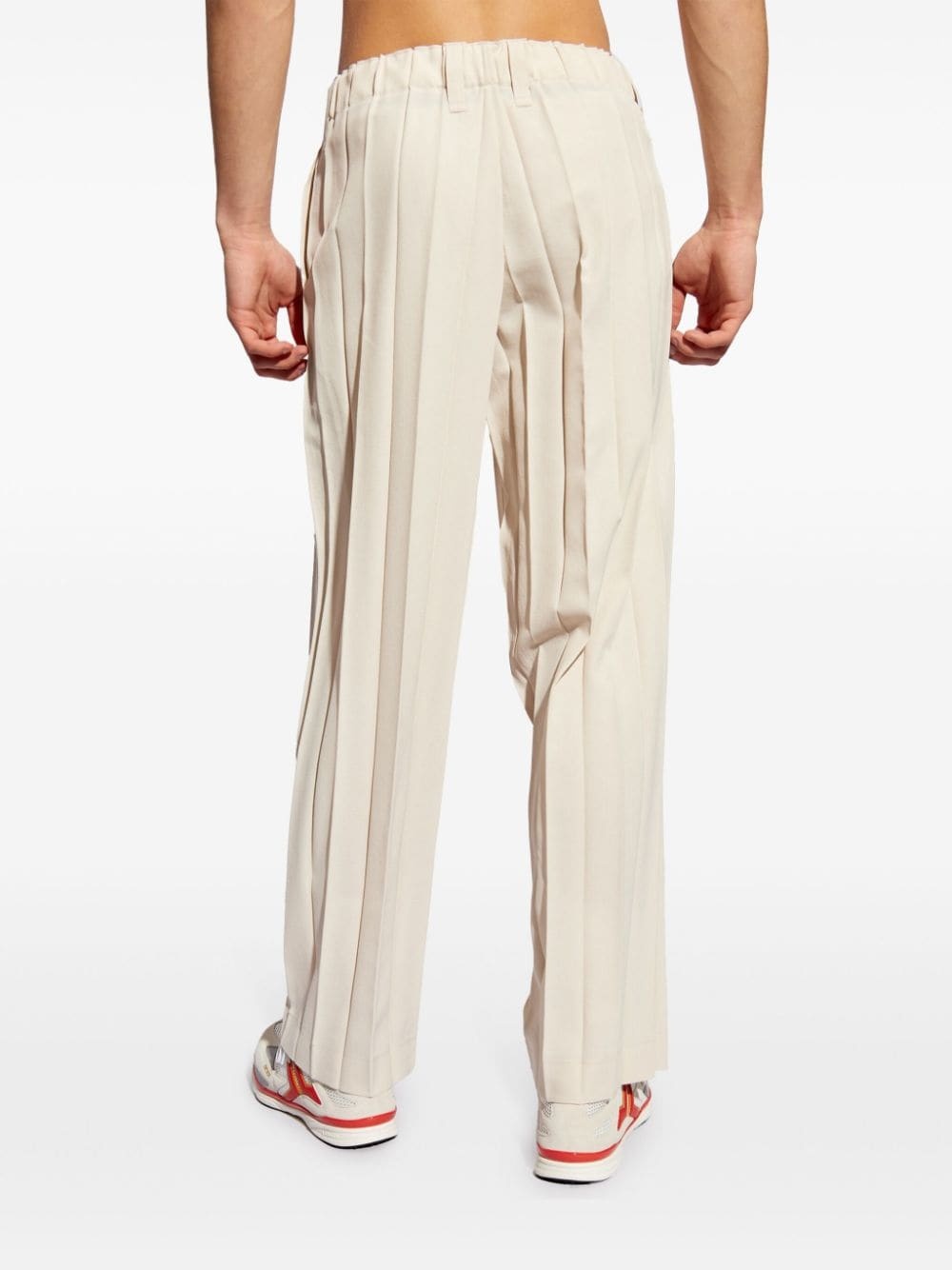 straight-leg pleated trousers - 4