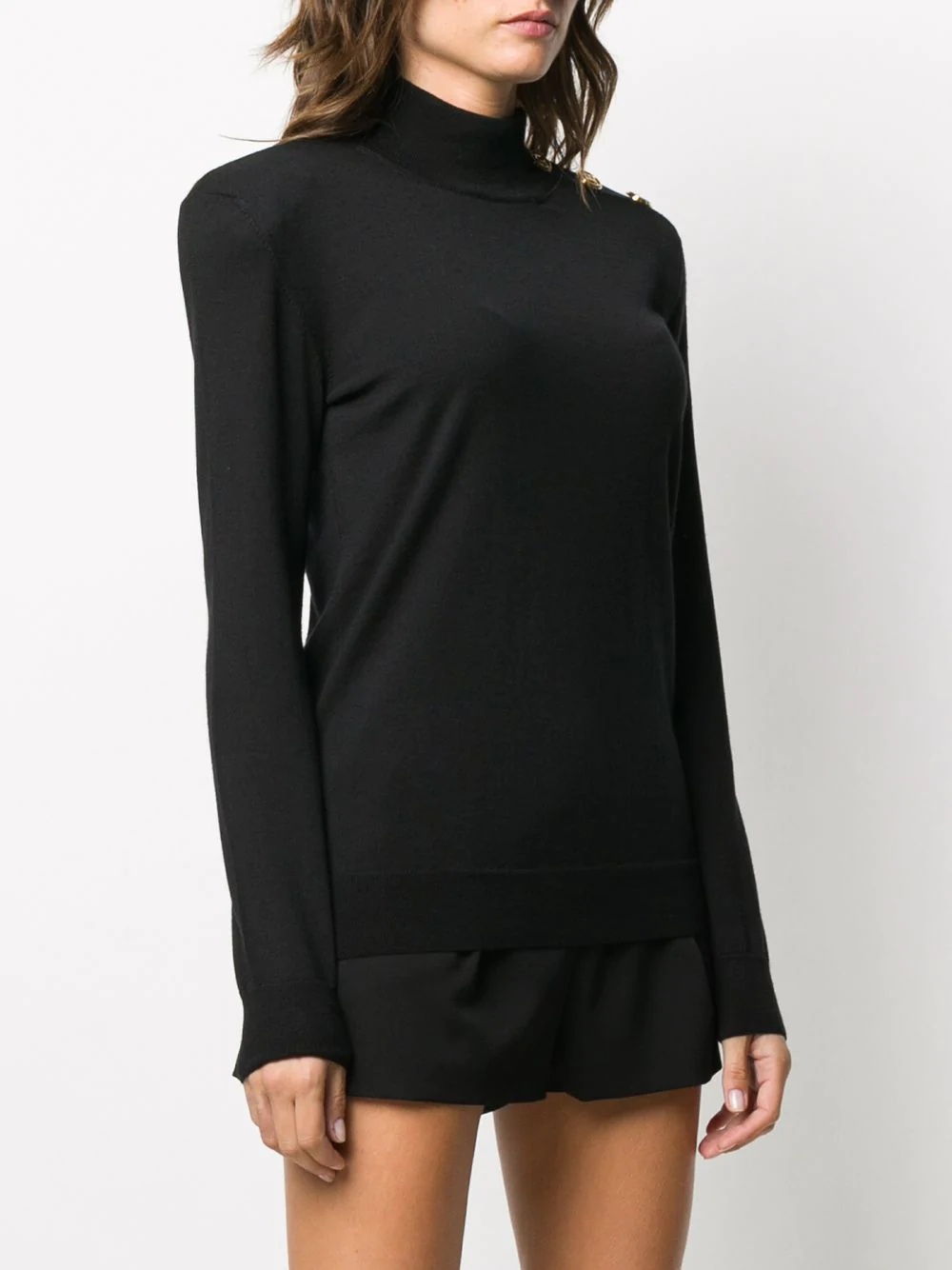 padded shoulder knitted jumper - 3