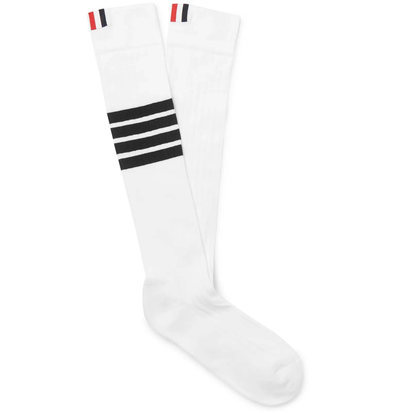 Striped Cotton Over-The-Calf Socks - 1