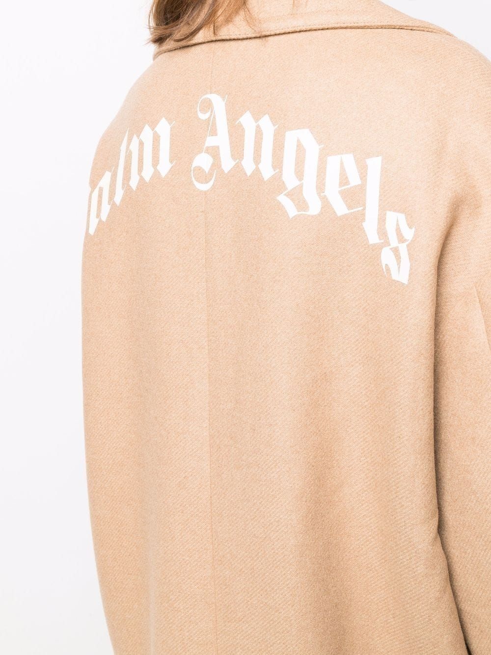 logo-print oversized coat - 5