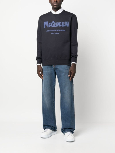 Alexander McQueen Graffiti logo-print sweatshirt outlook