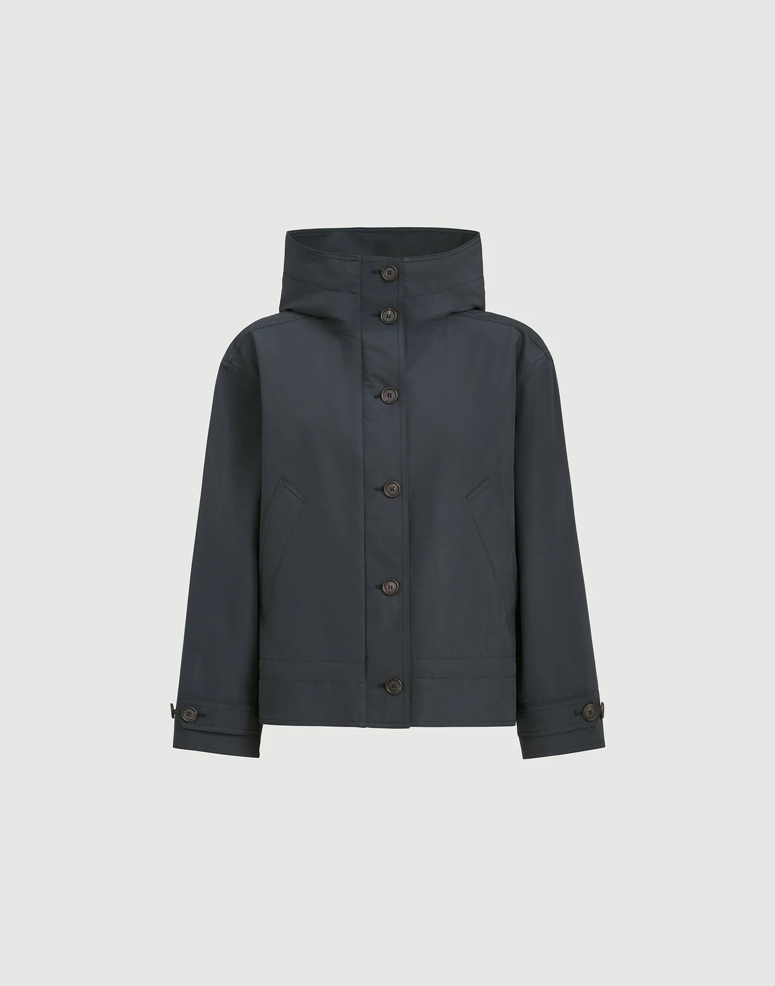 Techno cotton taffeta outerwear jacket with shiny zipper pull - 1