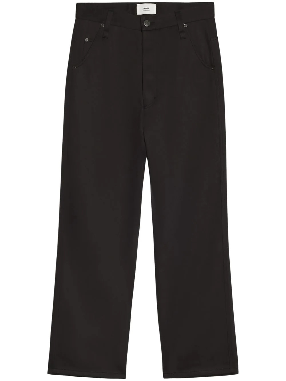 straight-leg cotton trousers - 1