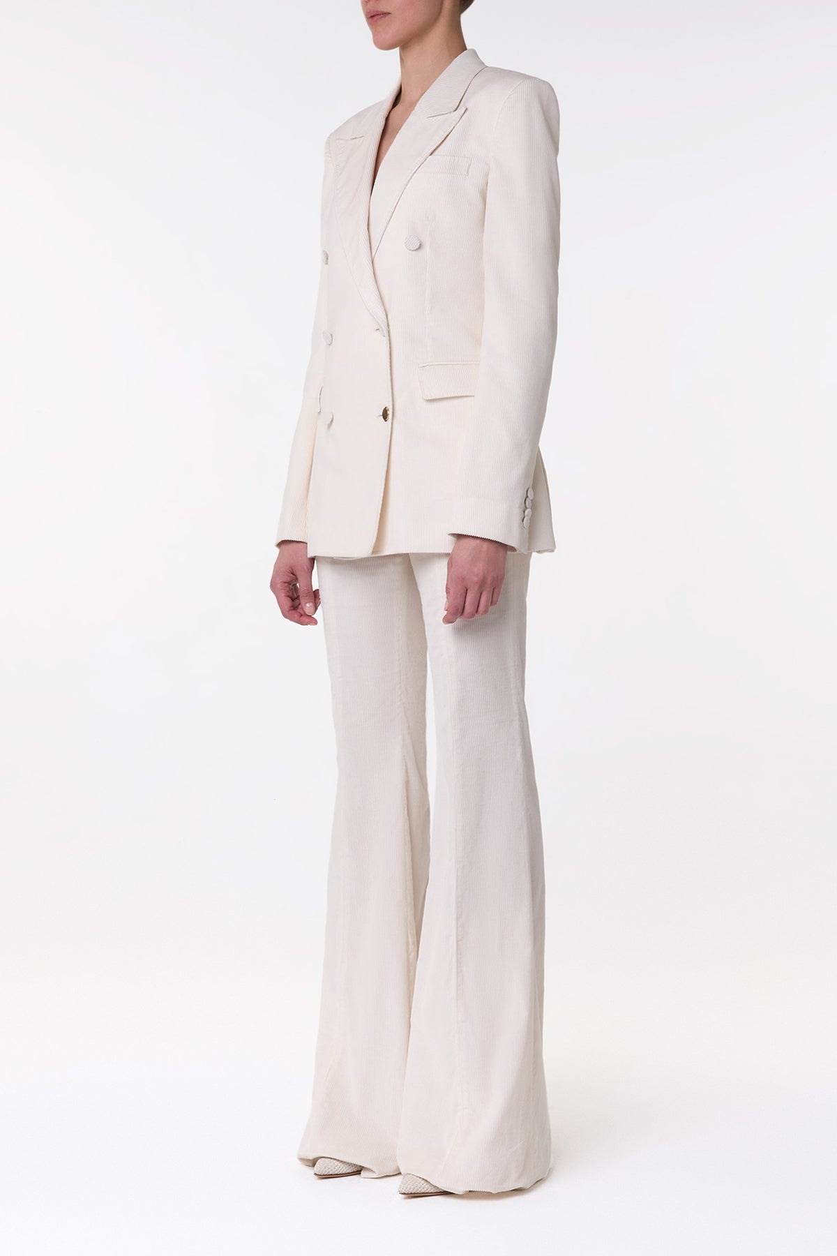 Gavin Blazer in Ivory Sea Island Cotton Corduroy - 4