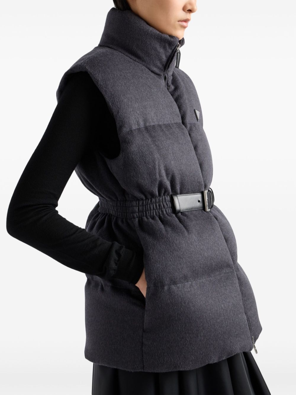 belted down-padded gilet - 5