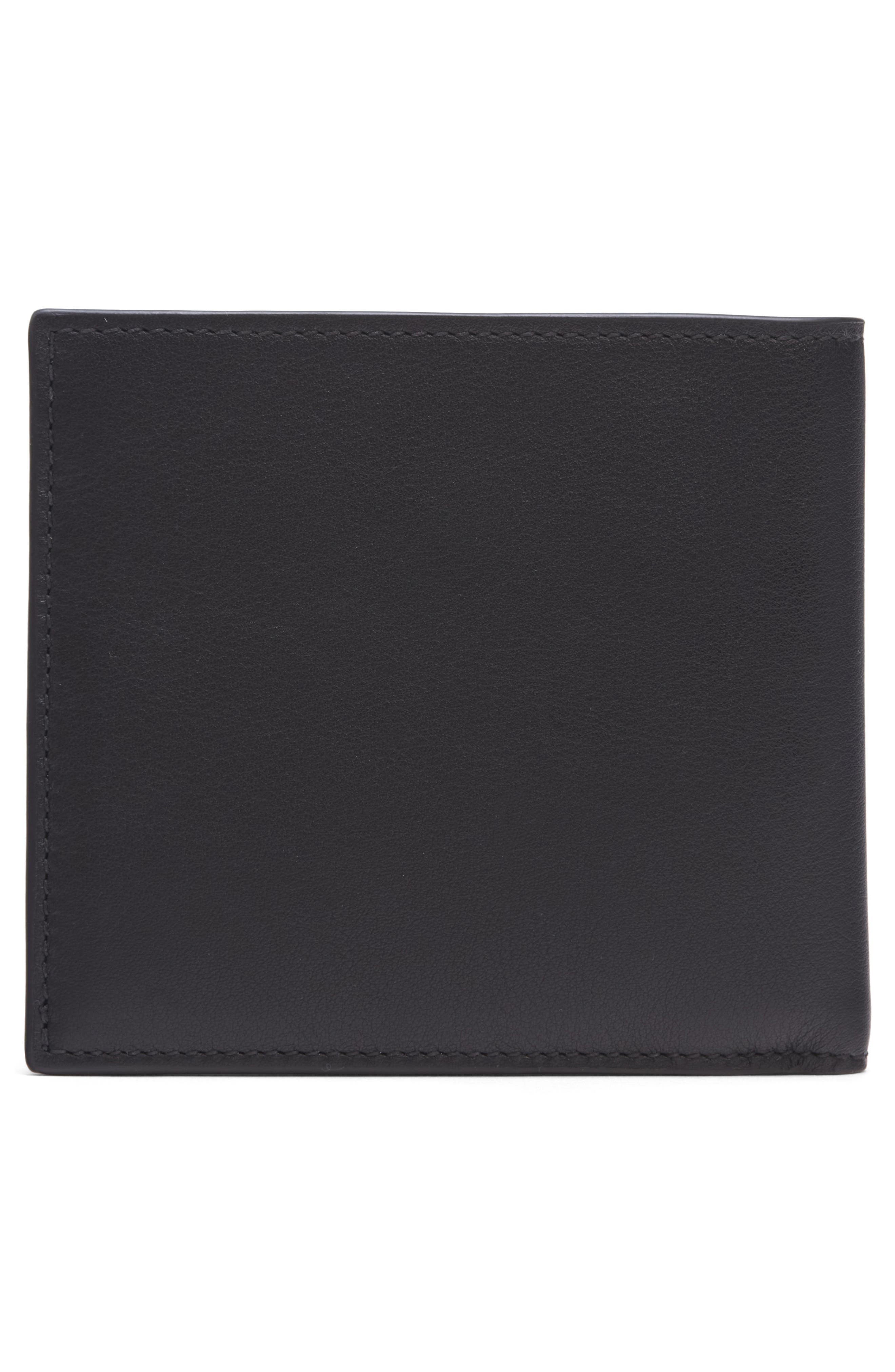 McQueen Logo Leather Bifold Wallet in Black/Bone at Nordstrom - 3