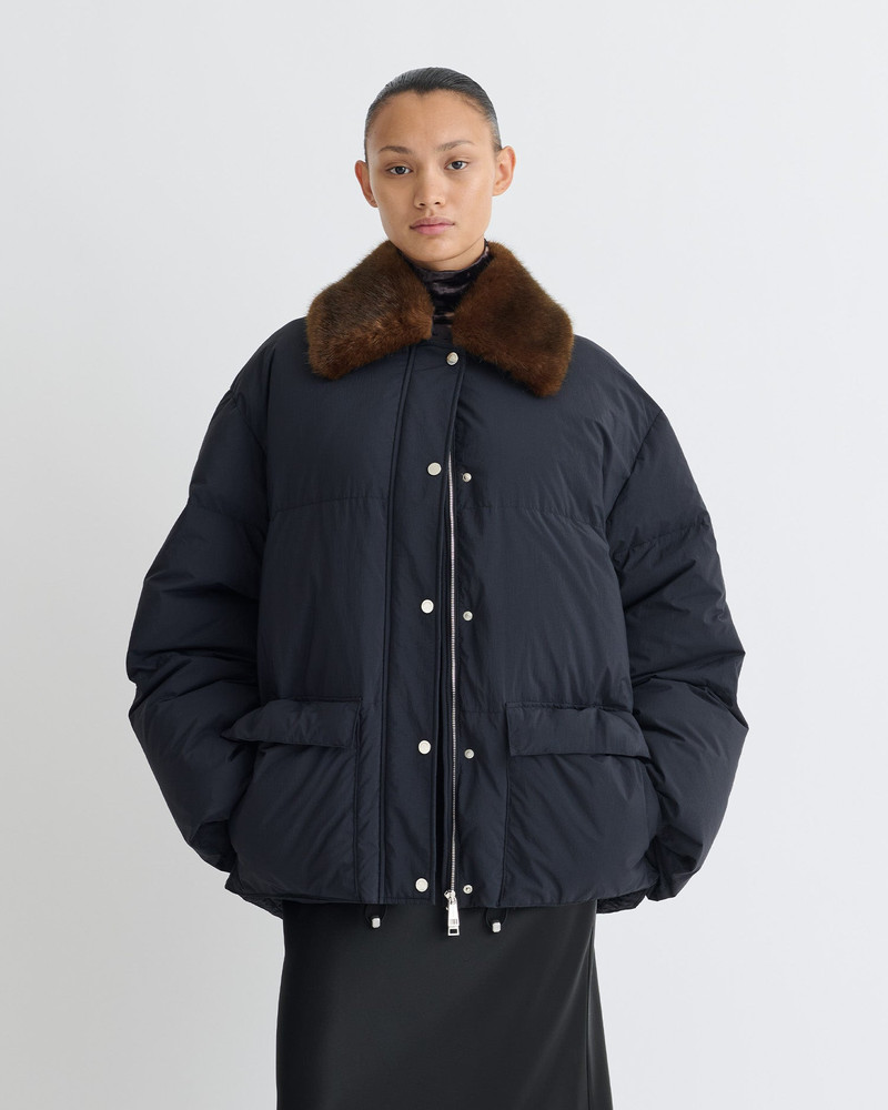 Light Nylon/Faux Fur Jacket 1