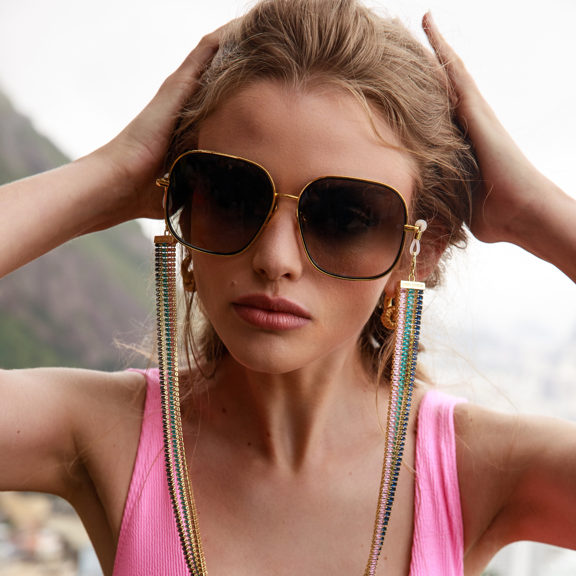JULIANA OVERSIZED SUNGLASSES IN YELLOW GOLD - 5