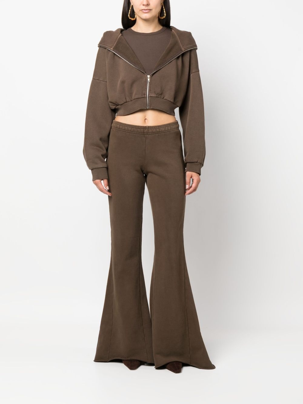 washed-effect flared trousers - 3