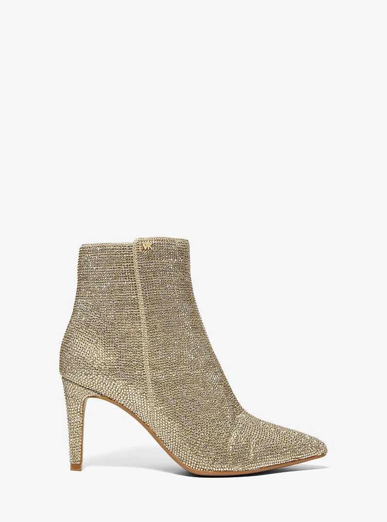 Dorothy Embellished Glitter Chain-Mesh Ankle Boot - 1