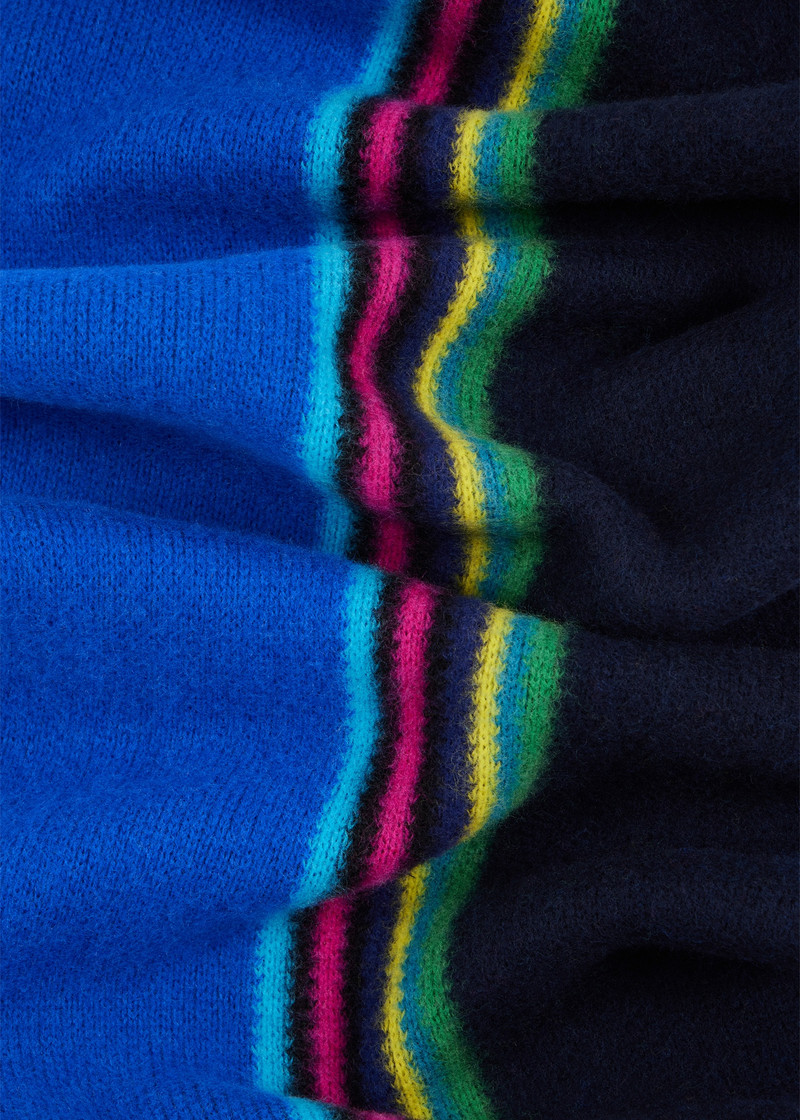 Blue Reversible 'Sports Stripe' Scarf 4