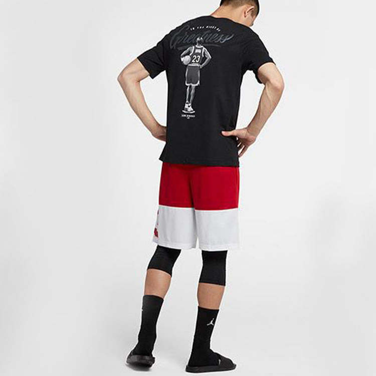 Air Jordan Back Print Basketball Short Sleeve Male Black CI0079-010 - 4