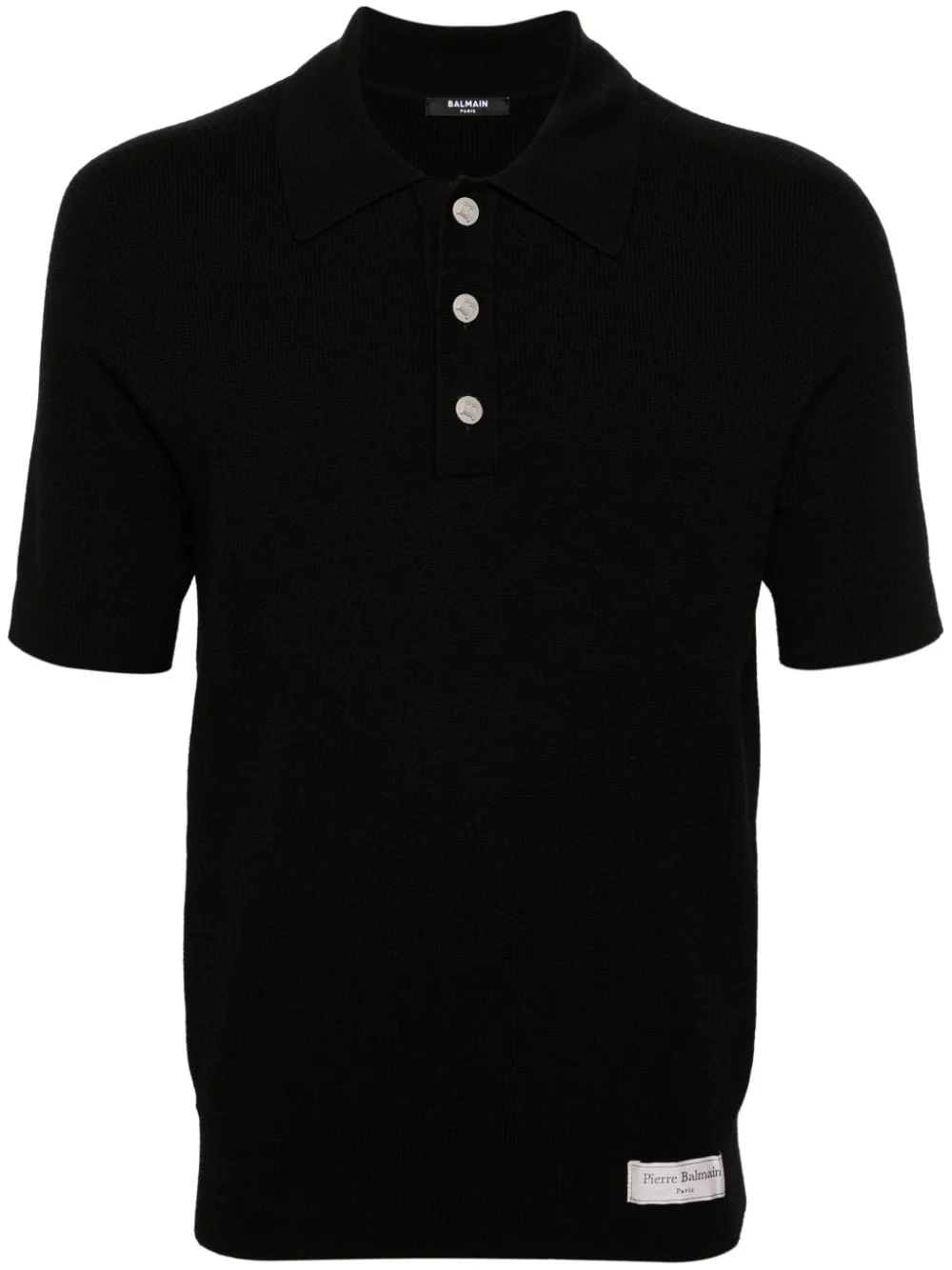 short-sleeve merino polo shirt - 1