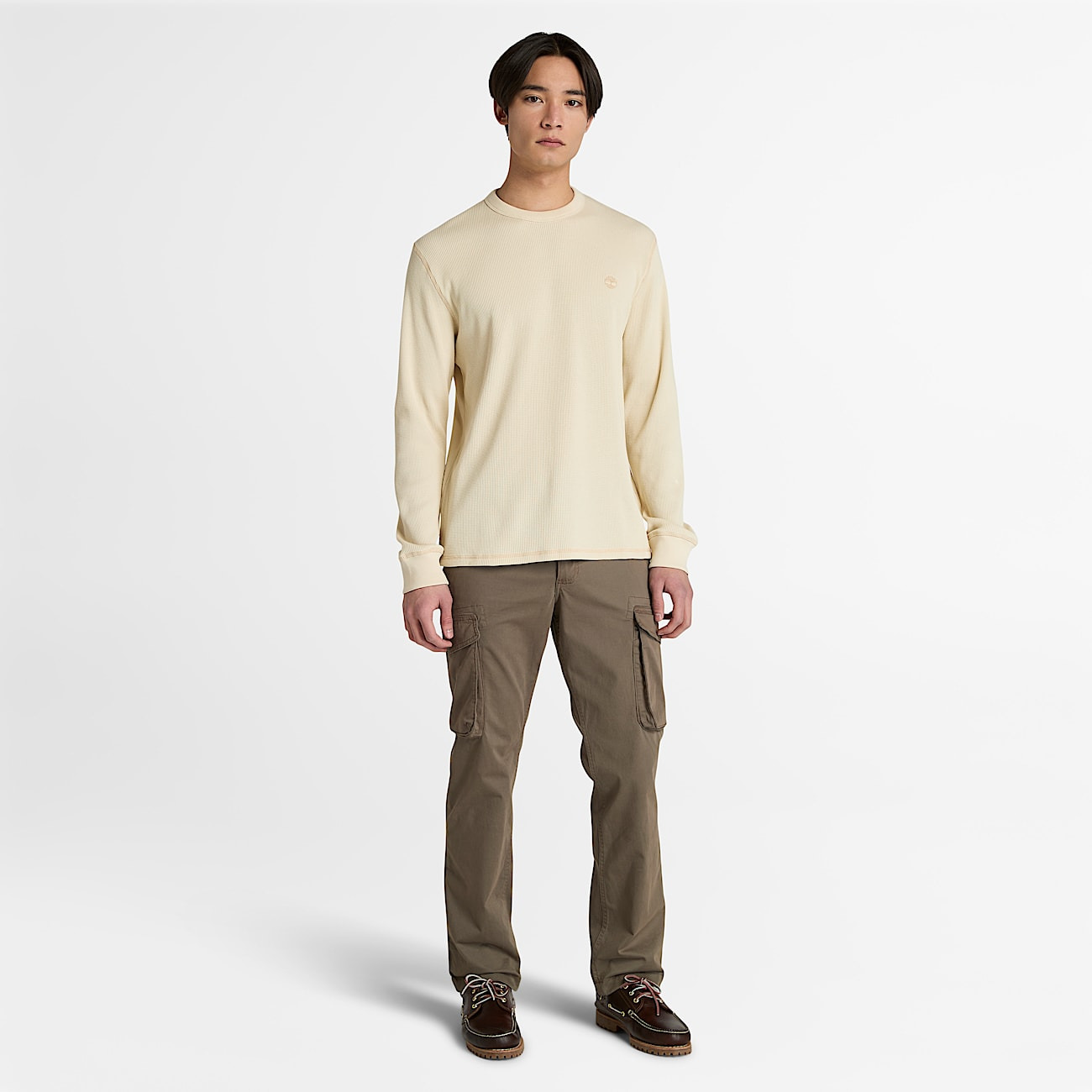 Men's Wharf River Waffle Long-Sleeve Polo Shirt - 3
