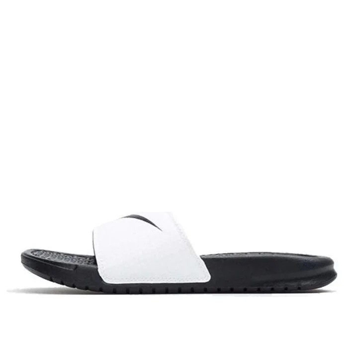 (WMNS) 나이키 KLAPKI Benassi Swoosh '블랙 화이트' 312432-102 - 1
