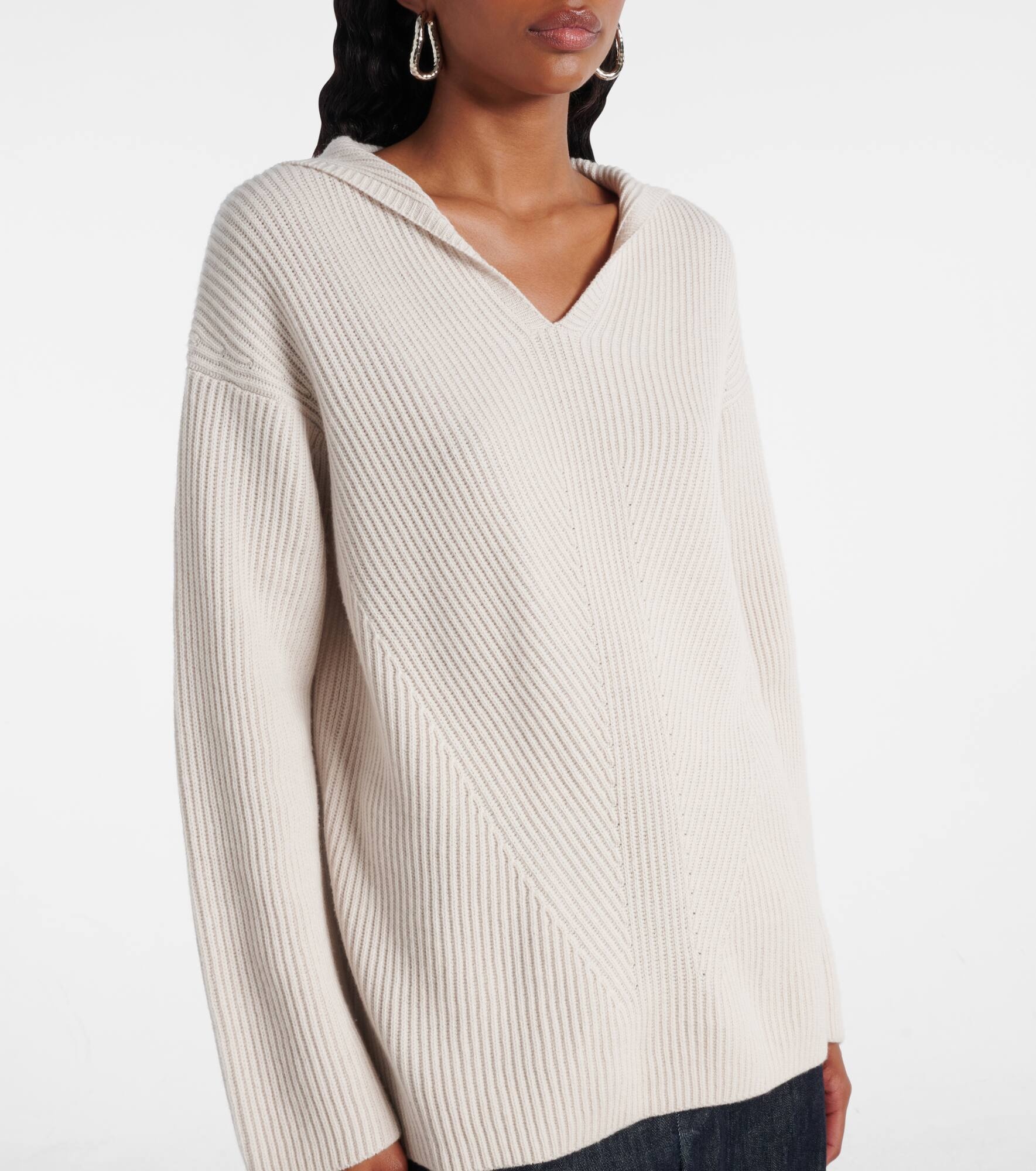 Falcone ribbed-knit wool hoodie - 7