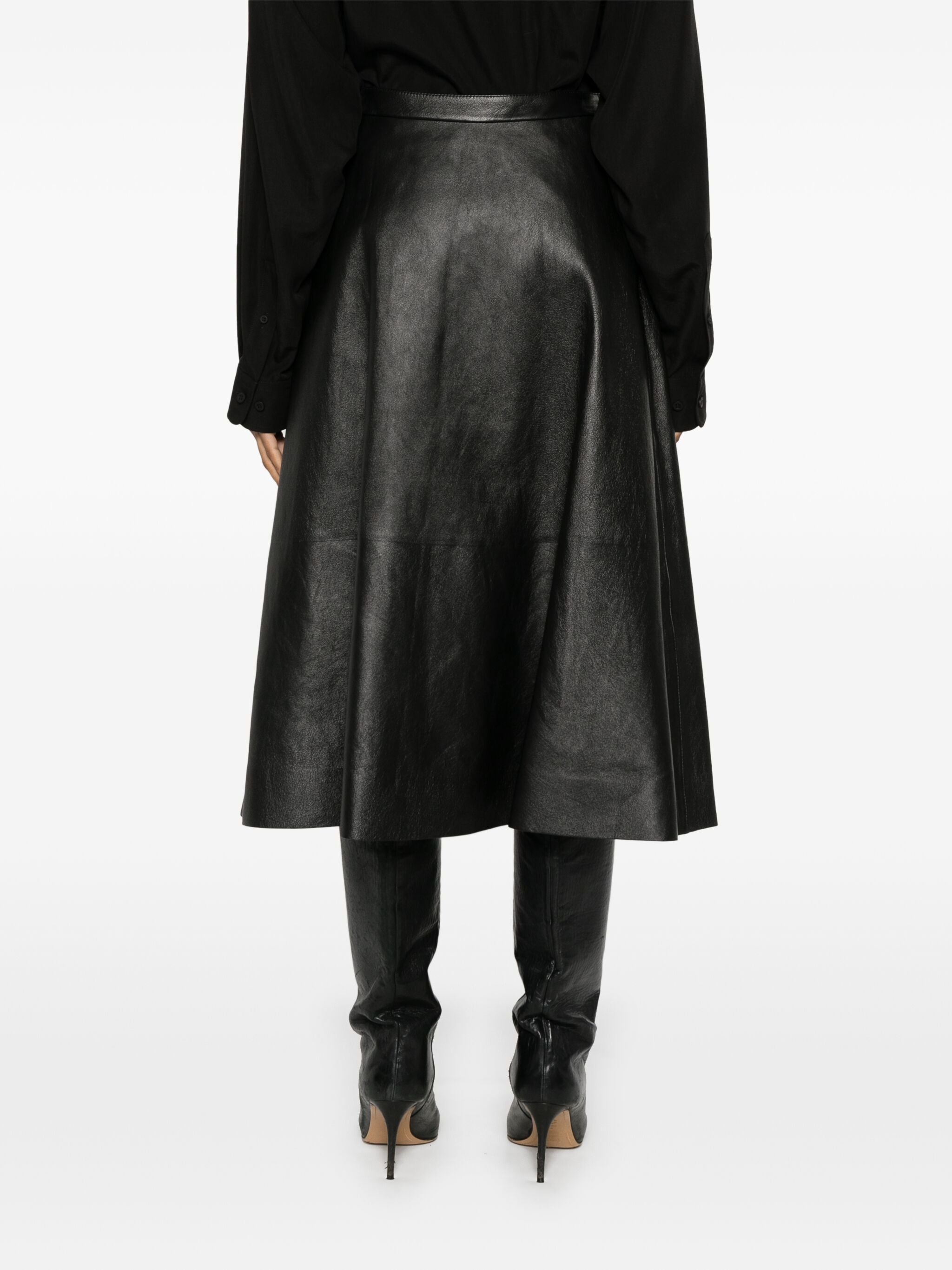 Leather Midi Skirt - 5