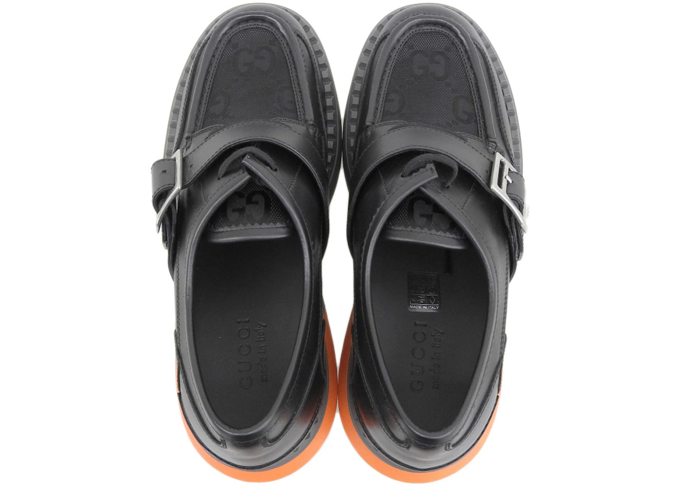 Gucci Lace Up Shoe Buckle Black Orange - 2