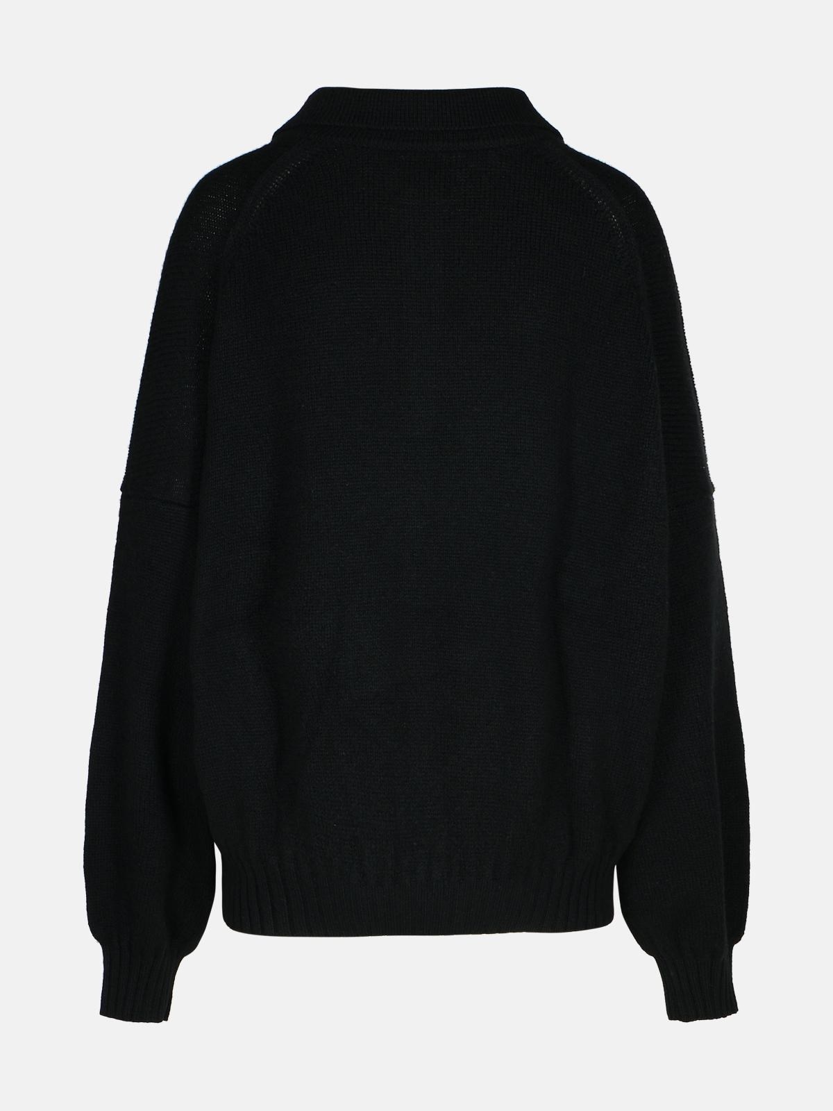 'RENE' BLACK CASHMERE BLEND SWEATER - 3