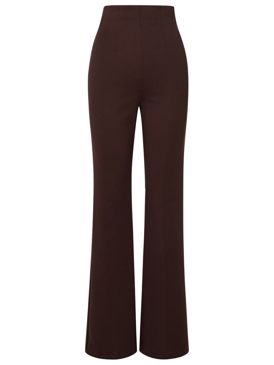 SPORTMAX BROWN POLYAMIDE TROUSERS - 1