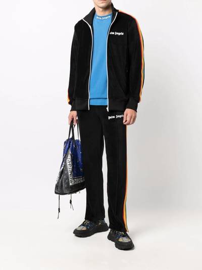 Palm Angels rainbow-stripe chenille track pants outlook